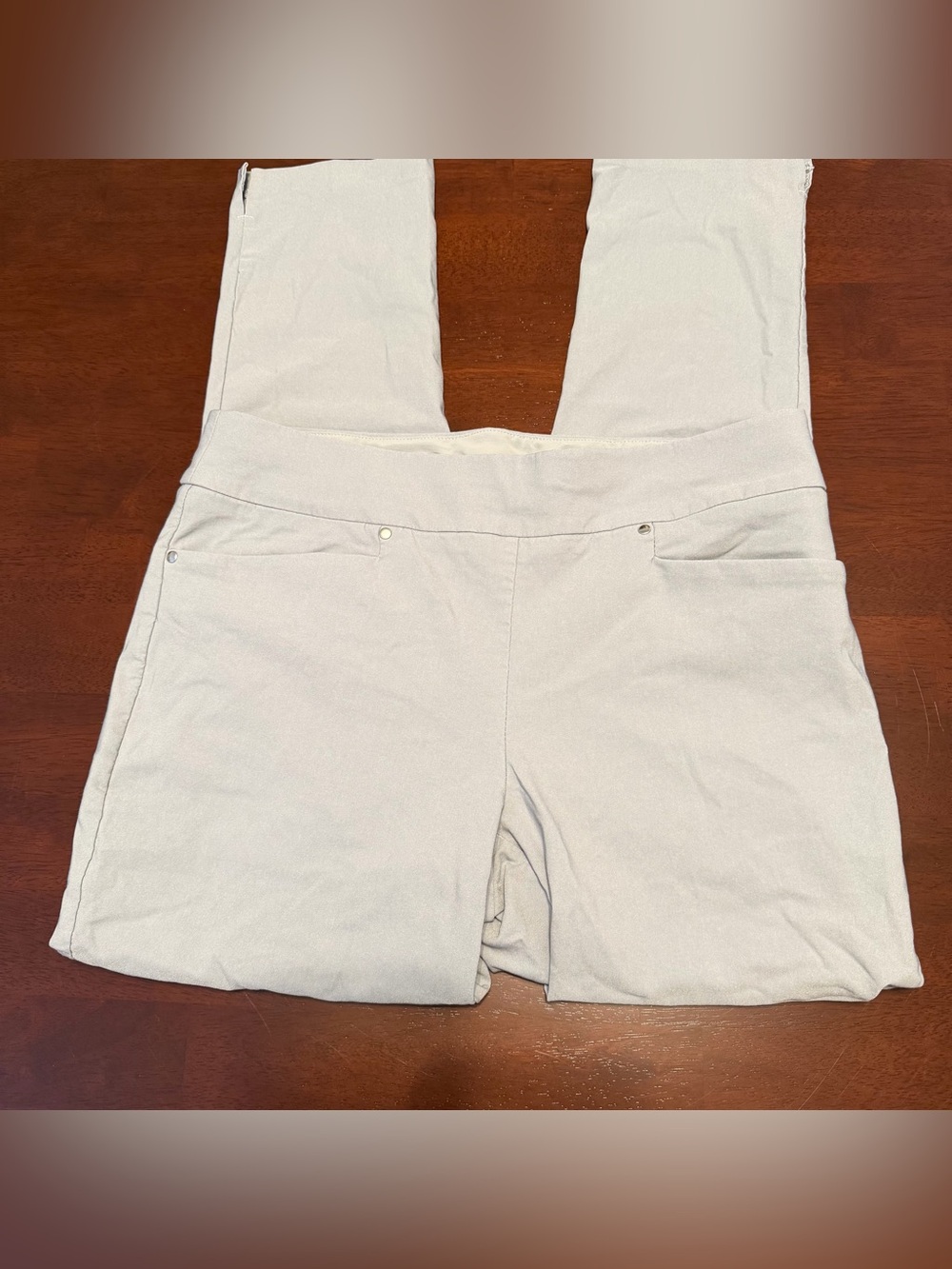 Perry Ellis Light grey Skinny Pull-On Pants pga tour golf pants ladies large